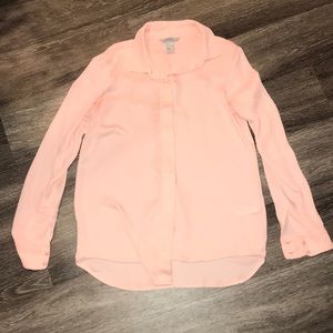 Silky peachy button down